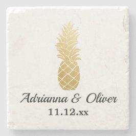 Posavasos De Piedra Elegancia tropical | Boda de piña