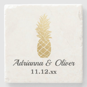 Posavasos De Piedra Elegancia tropical   Boda de piña