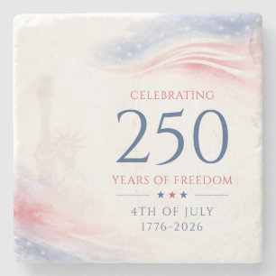 Posavasos De Piedra Elegante 250º Día de la Independencia Americana 4