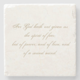 Posavasos De Piedra Elegante 2 Timothy 1:7 Biblia Verse Fe