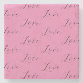 Posavasos De Piedra Elegante amor negro rosado
