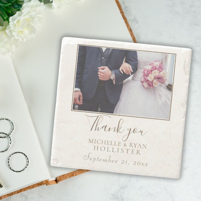 Posavasos De Piedra Elegante Boda simple foto favorece la escayola de  (Subido por el creador)