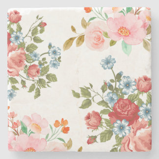 Posavasos De Piedra Elegante cuadrado de estampado floral