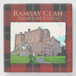 Posavasos De Piedra Elegante escocés Ramsay Clan Castle Tartan