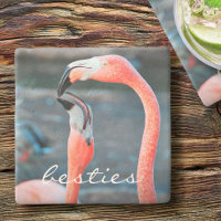 Elegante escritura moderna de flamencos rosados