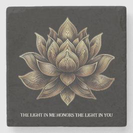 Posavasos De Piedra Elegante Golden Lotus Flor La luz en mí ...