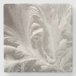 Posavasos De Piedra Elegante gris blanco cristal de hielo de escarcha