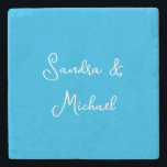 Posavasos De Piedra Elegante Personalizado personalizado azul de Azure<br><div class="desc">El azul Azure es uno de los colores más llamativos y llamativos de la historia. ¿Por qué no reflejar tu propia personalidad y gusto a otros con esta plantilla diseñada de forma única?</div>