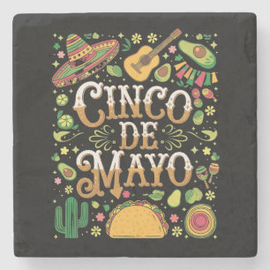 Posavasos De Piedra Elementos Divertidos de Fiesta para el Cinco De Ma