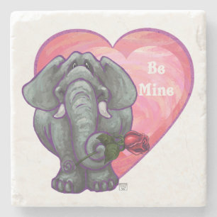 Posavasos De Piedra Elephant El día de San Valentín