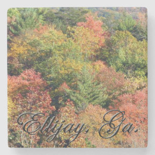 Posavasos De Piedra Ellijay, Georgia, hojas otoñales, montaña, dueños