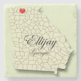Posavasos De Piedra Ellijay, Georgia, prácticos de costa del mapa del