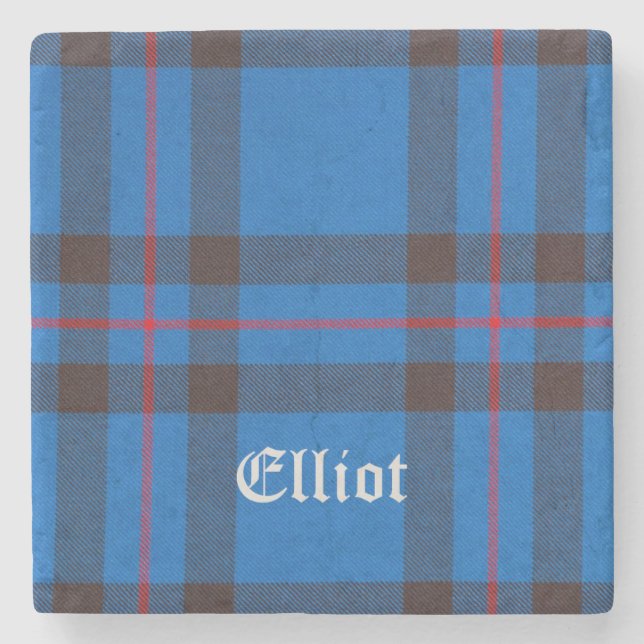 Posavasos De Piedra Elliot, Elliot Tartan, Elliot Clan, Elliot (Anverso)