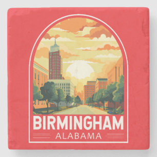 Posavasos De Piedra emblema de arte de viaje de Birmingham Alabama