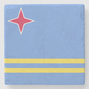 Posavasos De Piedra Emblema de la bandera de Aruba