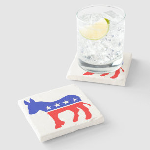 Posavasos De Piedra Emblema político Fiesta democrático (Donkey)