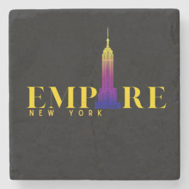 Posavasos De Piedra Empire State Building-New York-Vibrant Gold