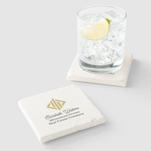 Posavasos De Piedra Empresa Inmobiliaria Negocio Personalizado