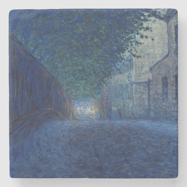 Posavasos De Piedra En Dusk (Paisaje nocturno) (Escena nocturna) (Anverso)