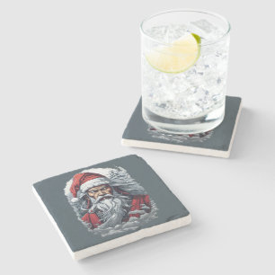 Posavasos De Piedra En huelga Samurai Santa Claus