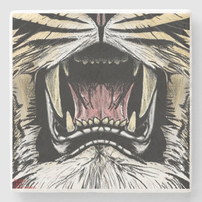 Posavasos De Piedra En la tostadora de la boca del león (Anverso)