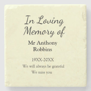 Posavasos De Piedra En memoria amorosa de nombre recuerdo funeral