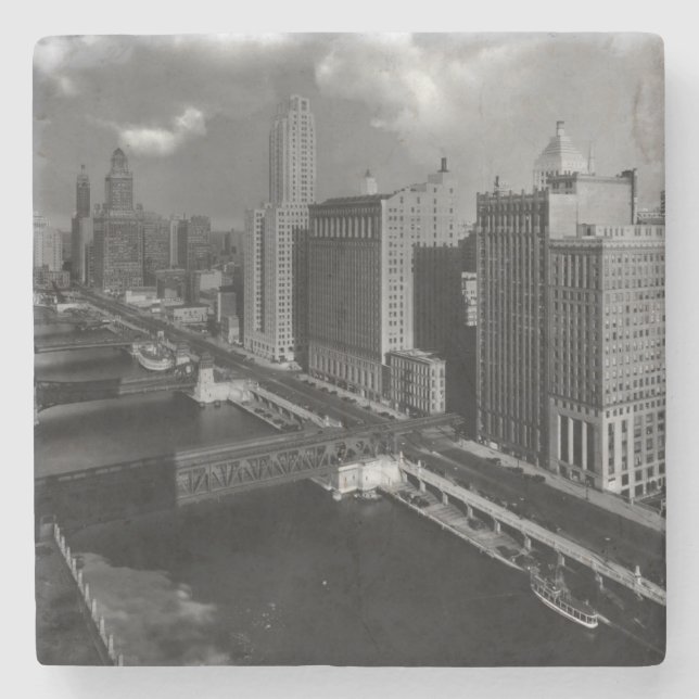 Posavasos De Piedra En noviembre de 1939:  La ciudad de Chicago (Anverso)