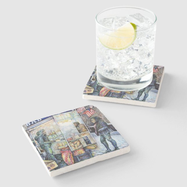 Posavasos De Piedra Enamorado de problemas, y en problemas de amor (Lateral)