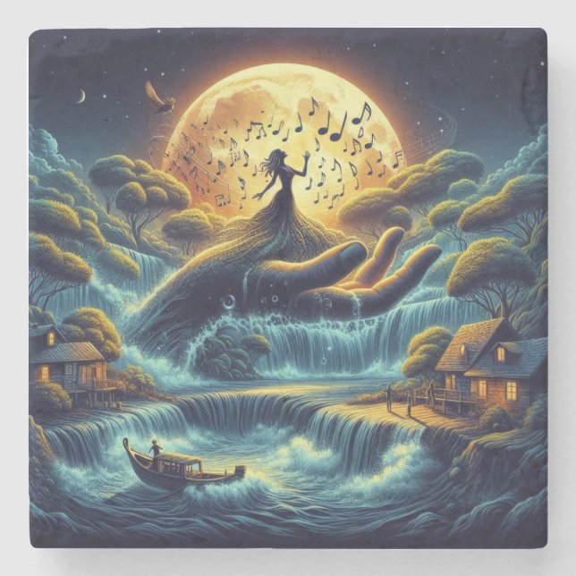 Posavasos De Piedra Encantadora Serenade de la Luna (Anverso)