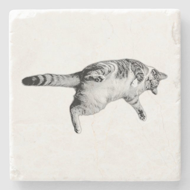 Posavasos De Piedra Encanto rayado para la tabla (Anverso)