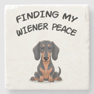 Posavasos De Piedra Encontrar mi regalo Dachshund de Wiener Peace