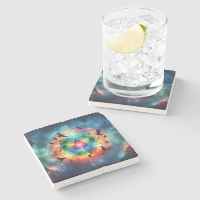 Posavasos De Piedra Energía cósmica triangular (Lateral)