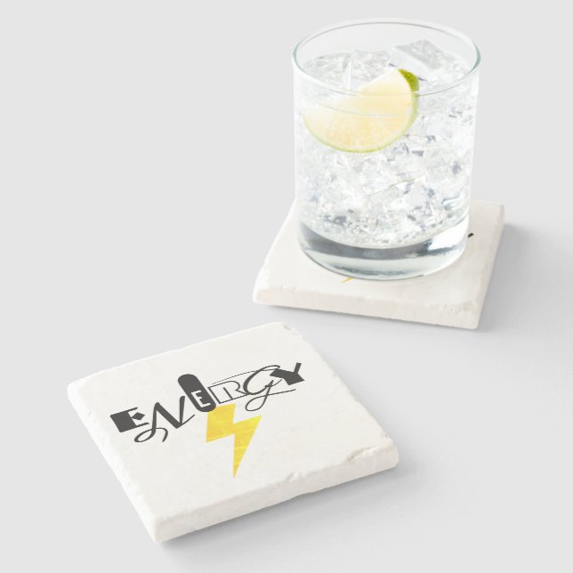 Posavasos De Piedra Energía de Rótulo de trueno de energía (Lateral)