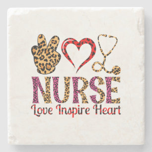 Posavasos De Piedra Enfermero Amor Inspira Corazón - Enfermera Motivac