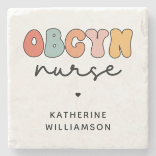 Posavasos De Piedra Enfermero Retro OBGYN personalizado