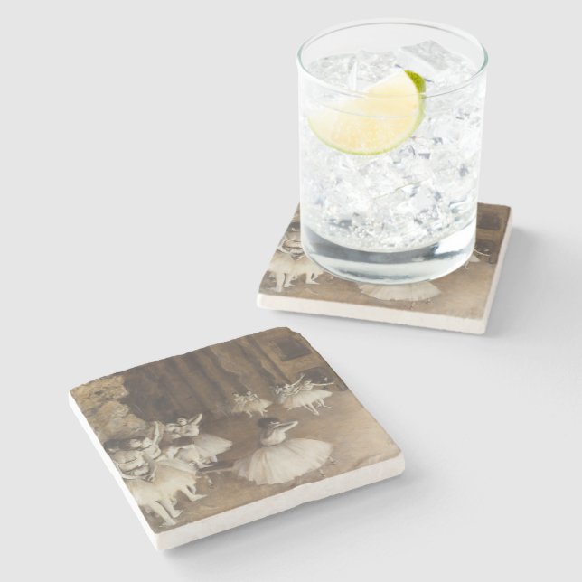 Posavasos De Piedra Ensayo de ballet sobre el escenario | Edgar Degas (Lateral)