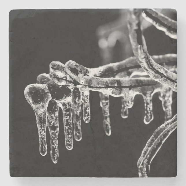 Posavasos De Piedra entrar en invierno helado (Anverso)