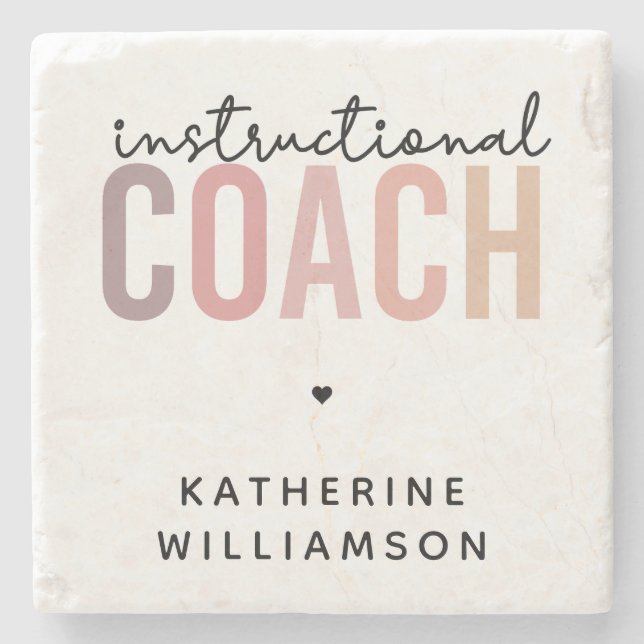 Posavasos De Piedra Entrenador de instrucción personalizado - Regalos  (Anverso)