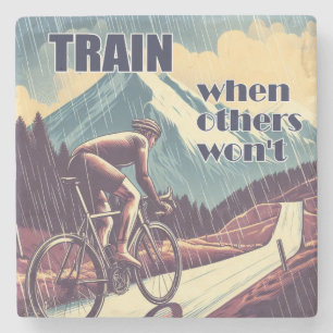 Posavasos De Piedra Entrenar cuando otros no vayan en bicicleta