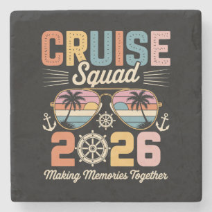 Posavasos De Piedra Equipo de crucero 2026 Vacaciones familiares Retro