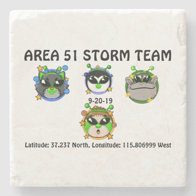 Posavasos De Piedra Equipo de tormentas del área 51 (Anverso)