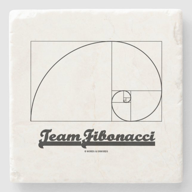 Posavasos De Piedra Equipo Fibonacci (espiral de Fibonacci) (Anverso)