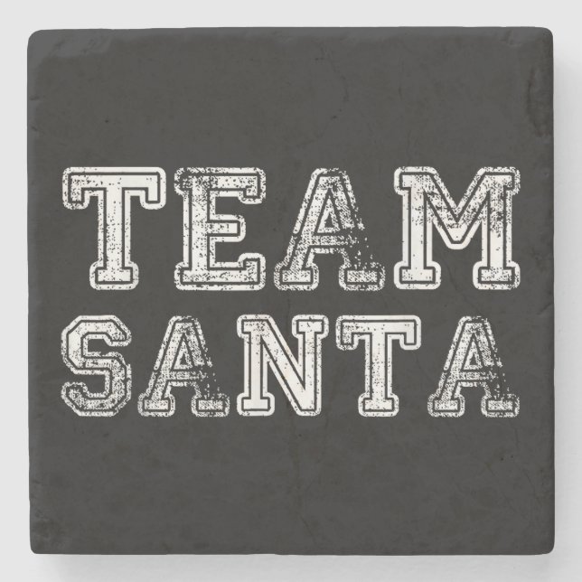 Posavasos De Piedra Equipo Santa Navidad Divertida (Anverso)