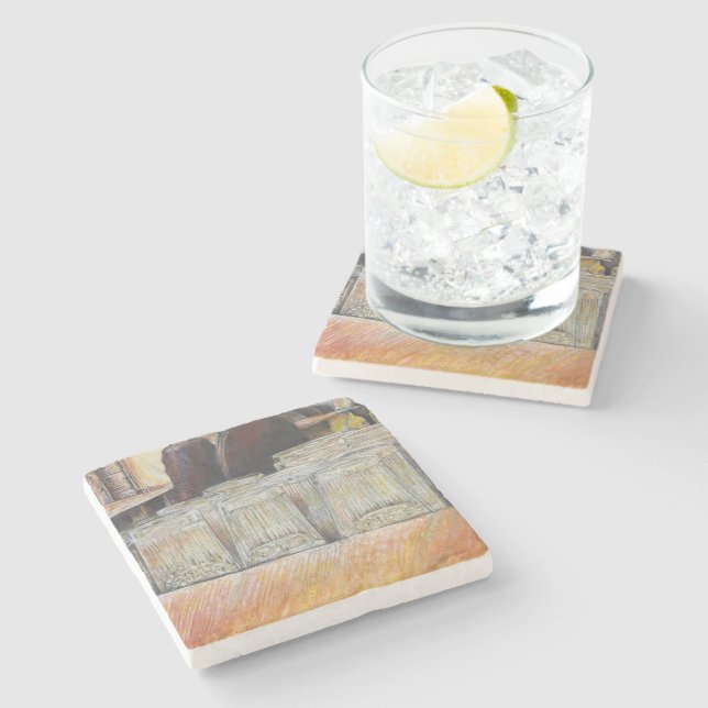 Posavasos De Piedra Equivalente luminoso de emociones apasionadas (Lateral)