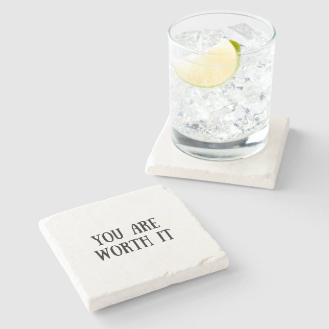 Posavasos De Piedra Eres Digno de Ello (Lateral)