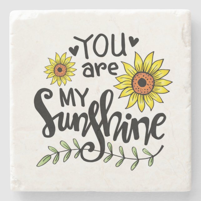 Posavasos De Piedra Eres mi escaparate de piedra de girasol Sunshine (Anverso)
