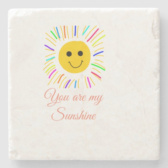 Posavasos De Piedra eres mi sol naranjas amarillos rayos solares añadi (Anverso)