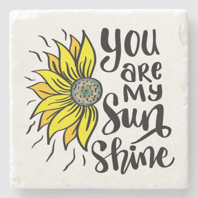 Posavasos De Piedra Eres mi Sunshine Sunflower (Anverso)