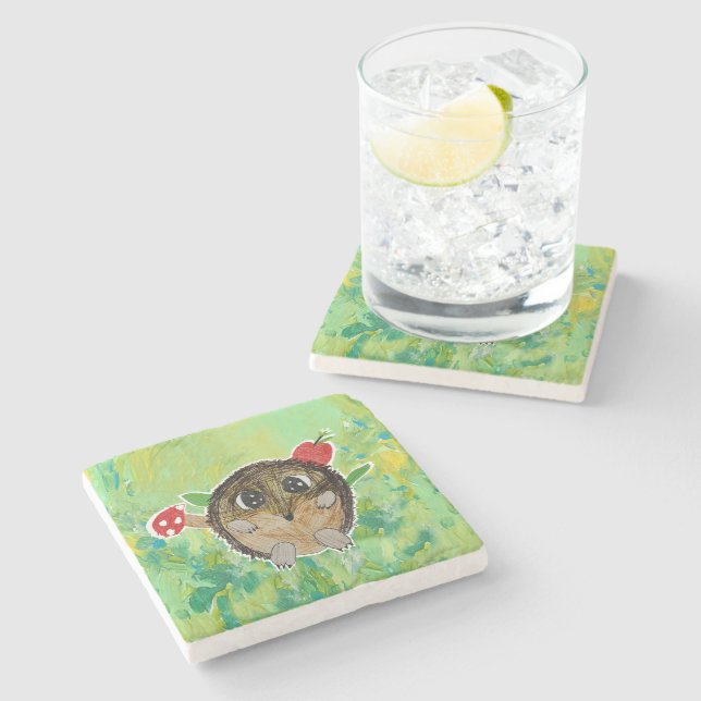 Posavasos De Piedra Erizo Lindo (Lateral)