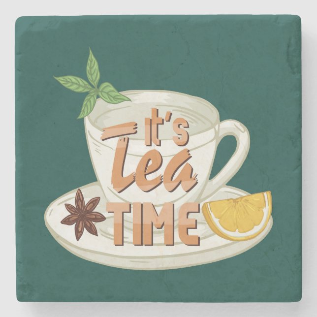 Posavasos De Piedra Es hora del té (Anverso)
